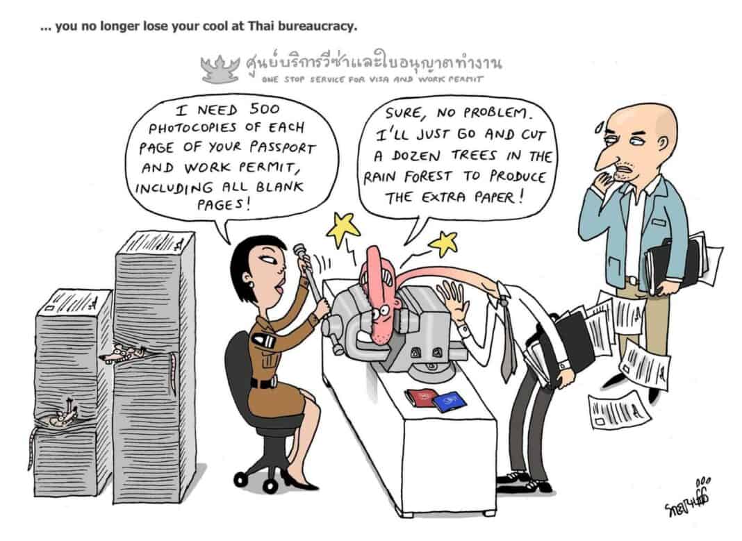 Illustration humoristique sur l'intégration et l'assimilation en Thaïlande.