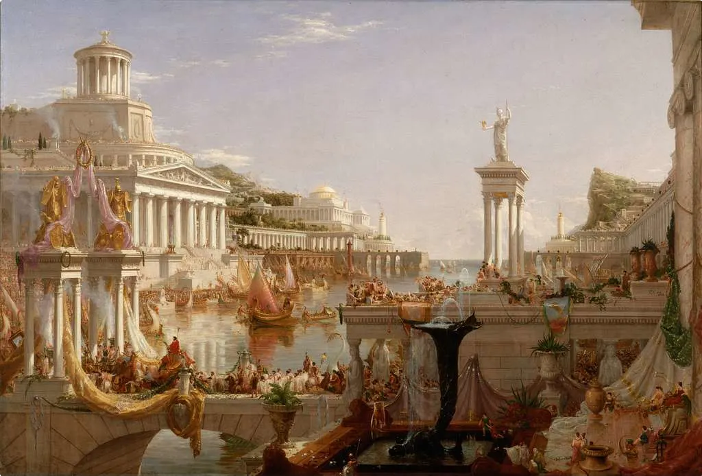 The Course of Empire: The Consummation of the Empire, by the American painter Thomas Cole (1836)