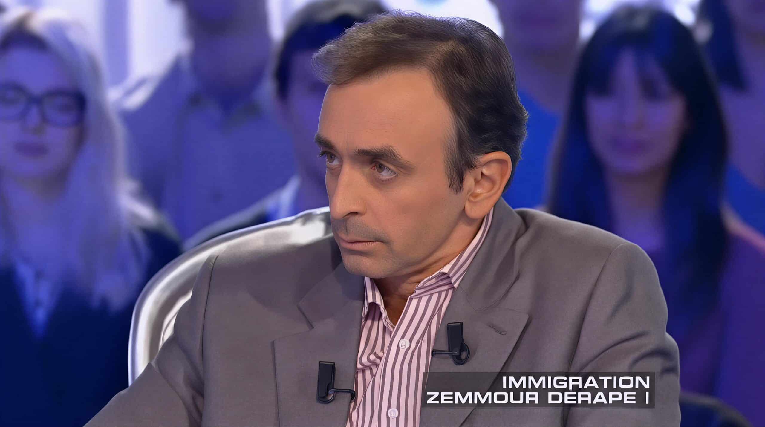 Éric Zemmour en discussion lors d'une émission sur la politique française.