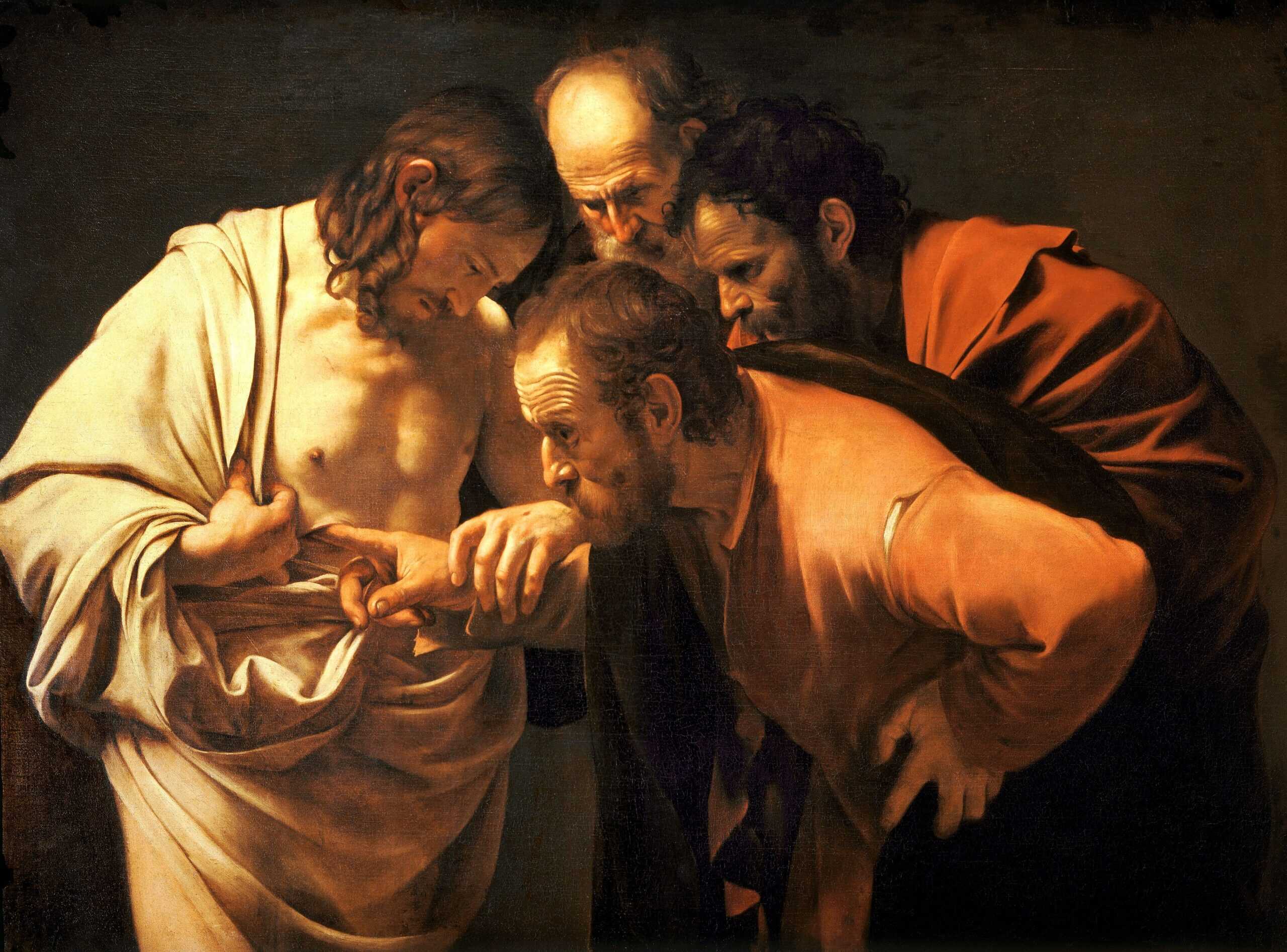 L'Incrédulité de saint Thomas, par le peintre Le Caravage