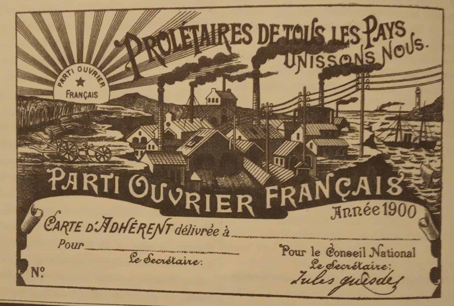 Carte Parti Ouvrier Français 1900