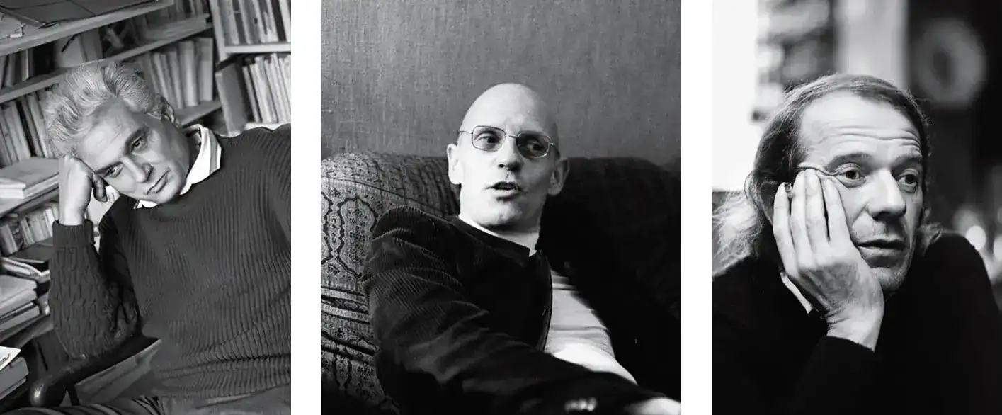 Trois portraits en noir et blanc d’hommes pensifs