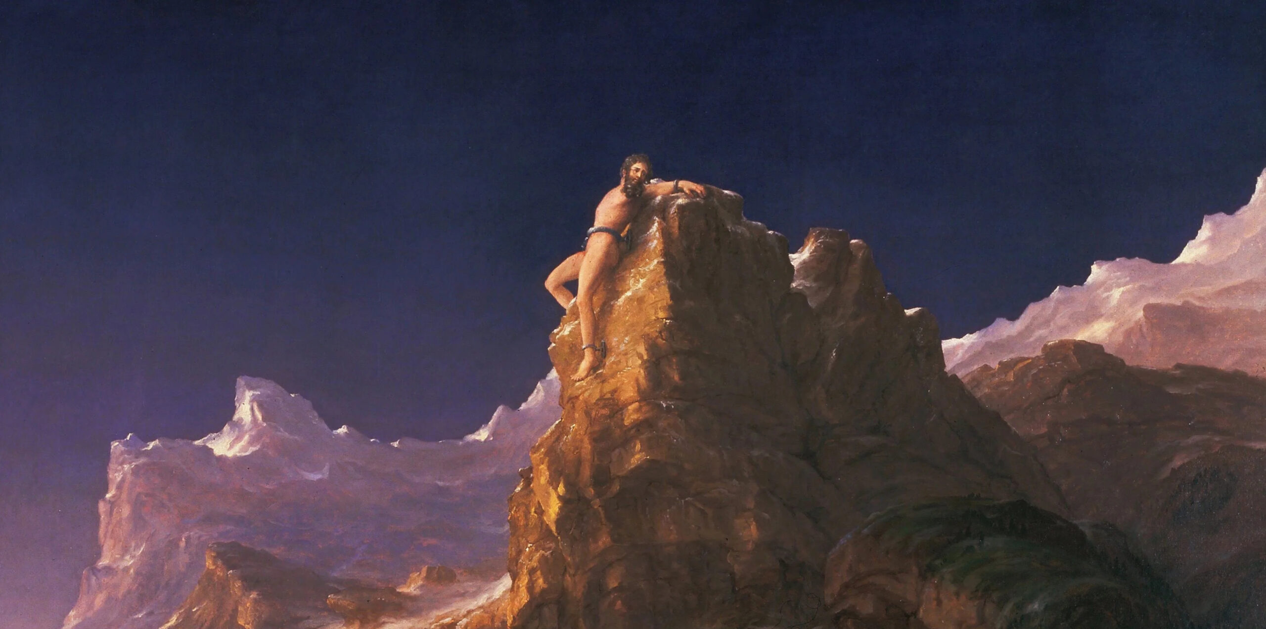 Détail de la peinture Prometheus Bound de l'artiste américain Thomas Cole (1847)